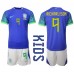 Maillot de foot Brésil Richarlison #9 Extérieur vêtements enfant Monde 2022 Manches Courtes (+ pantalon court)